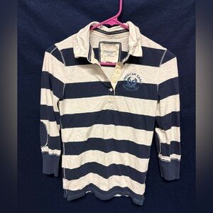 American Eagle Vintage Y2K Striped Rugby Polo Henley Preppy 2000 Small/petite